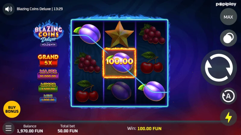 Kemenangan dasar permainan Blazing Coins Deluxe